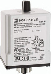 Square D - DPDT Time Delay Relay - 10 Contact Amp, 110 VDC & 120 VAC - Eagle Tool & Supply