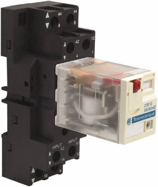 Schneider Electric - 3,750 VA Power Rating, Electromechanical Plug-in General Purpose Relay - 15 Amp at 250 VAC & 28 VDC, 2CO, 230 VAC - Eagle Tool & Supply