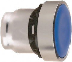 Schneider Electric - 22mm Mount Hole, Flush, Pushbutton Switch Only - Round, Blue Pushbutton, Maintained (MA) - Eagle Tool & Supply