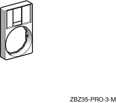 Schneider Electric - Rectangular, Legend Plate - Blank - 22mm Hole Diameter, 30mm Wide x 50mm High - Eagle Tool & Supply