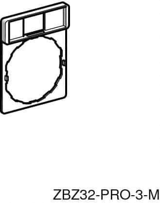 Schneider Electric - Rectangular, Legend Plate - Blank - 22mm Hole Diameter, 30mm Wide x 40mm High - Eagle Tool & Supply