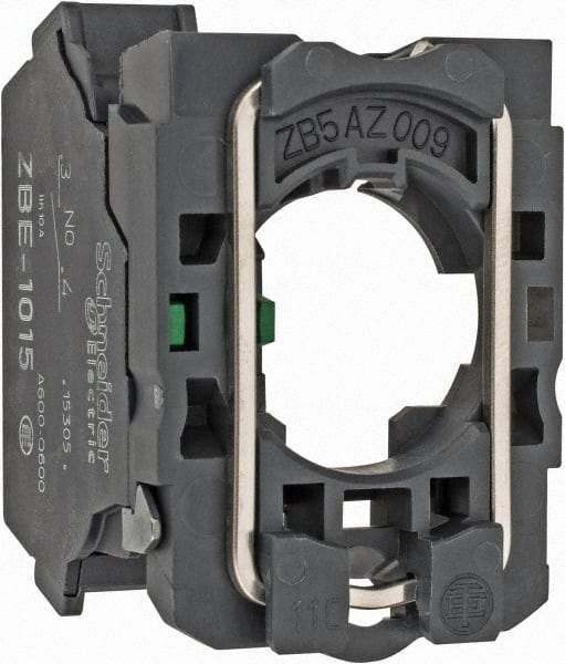 Schneider Electric - Electrical Switch Contact Block - Spring Clamp Terminal, For Use with XB5 - Eagle Tool & Supply