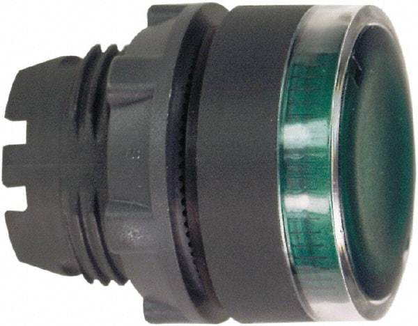 Schneider Electric - 22mm Mount Hole, Flush, Pushbutton Switch Only - Round, Green Pushbutton, Illuminated, Momentary (MO) - Eagle Tool & Supply