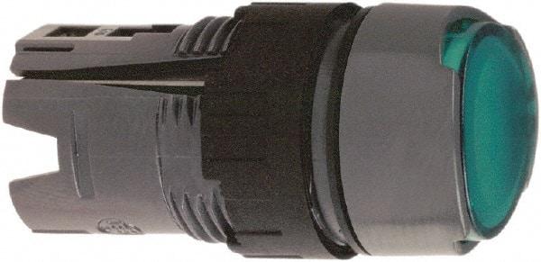 Schneider Electric - 16mm Mount Hole, Flush, Pushbutton Switch Only - Round, Green Pushbutton, Illuminated, Maintained (MA), Vibration Resistant - Eagle Tool & Supply