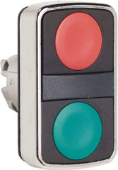 Schneider Electric - 22mm Mount Hole, Flush, Pushbutton Switch Only - Rectangle, Green and Red Pushbutton, Nonilluminated, Momentary (MO), On-Off, Shock and Vibration Resistant - Eagle Tool & Supply