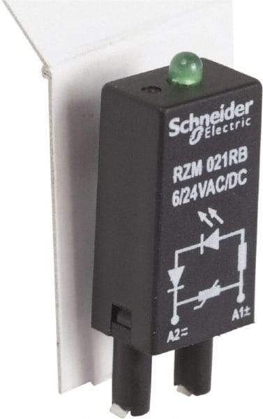 Schneider Electric - 6-24 VAC, 6-24 VDC, Relay Protection Module - For Use with RGZ Sockets (RXG Series), RSZ Sockets (RSB Series) - Eagle Tool & Supply