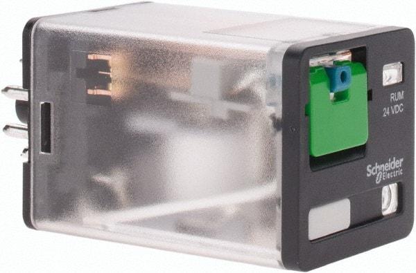 Schneider Electric - Octal Electromechanical Plug-in General Purpose Relay - 10 Amp at 240 V, DPDT, 24 VDC, 35mm Wide x 56mm High x 35.4mm Deep - Eagle Tool & Supply