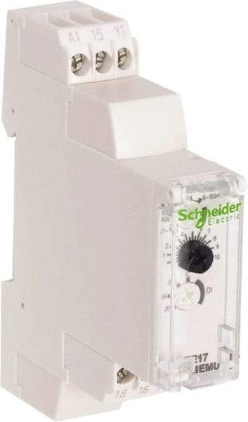 Schneider Electric - 10 hr Delay, Multiple Range SPDT Time Delay Relay - 8 Contact Amp, 24 to 240 VAC/VDC, Selector Switch - Eagle Tool & Supply