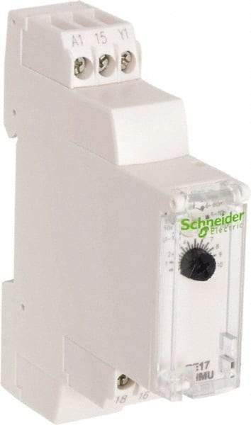 Schneider Electric - 100 hr Delay, Multiple Range SPDT Time Delay Relay - 8 Contact Amp, 24 VDC & 24 to 240 VAC, Selector Switch - Eagle Tool & Supply