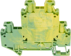 Schneider Electric - 1 Pole, 1,000 Volt, -40 to 266°F, DIN Rail Mount, Polyamide Grounding Terminal Block - 4 Contacts, 26 to 12 AWG Compatibility, 65mm High - Eagle Tool & Supply
