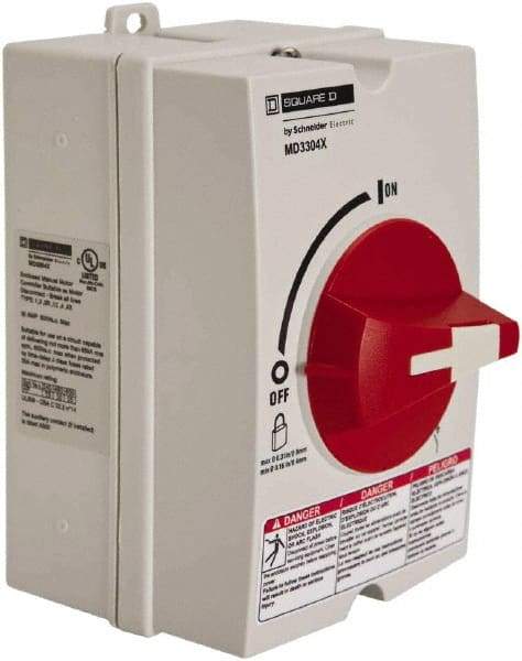 Schneider Electric - 3 Phase, 220 to 600VAC, 3 Pole, 4X, Enclosed Cam & Disconnect Switch - 3 Wires - Eagle Tool & Supply