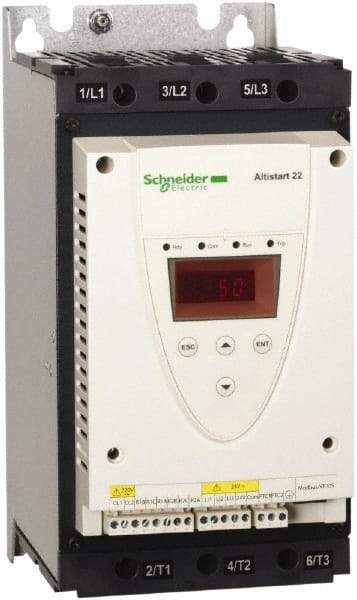 Schneider Electric - 75 Amp, 208 to 600 Coil VAC, 50/60 Hz, IEC Motor Starter - 1 Phase Hp: 20 at 208 Volt, 25 at 230 Volt, 3 Phase Hp: 50 at 460 Volt, 60 at 575 Volt - Eagle Tool & Supply