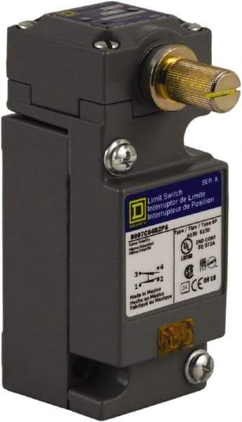 Square D - DPDT, 2NC/2NO, 600 Volt Screw Terminal, Rotary Head Actuator, General Purpose Limit Switch - 1, 2, 4, 6, 12, 13, 6P NEMA Rating, IP67 IPR Rating - Eagle Tool & Supply