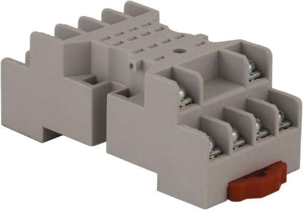 Square D - 14 Pins, 300 VAC, 10 Amp (UL and CSA), Square Relay Socket - DIN Rail Mount, Panel Mount, 2 Tiers, Screw Terminal - Eagle Tool & Supply