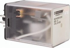 Square D - 8 Pins, 1 hp at 277 Volt & 1/3 hp at 120 Volt, 3 VA Power Rating, Octal Electromechanical Plug-in General Purpose Relay - 10 Amp at 250 VAC, DPDT, 24 VDC, 34.9mm Wide x 50.3mm High x 35.4mm Deep - Eagle Tool & Supply