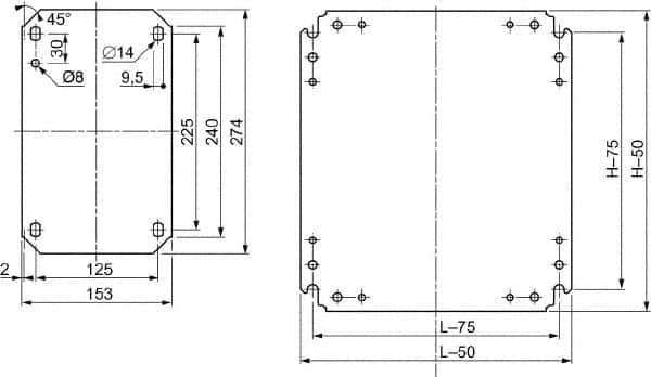 Schneider Electric - Electrical Enclosure Steel Mounting Plate - For Use with 400 (H) x 400 (W) Floor Standing Enclosure, RoHS Compliant, Includes Mounting Hardware & Mounting Plate - Eagle Tool & Supply