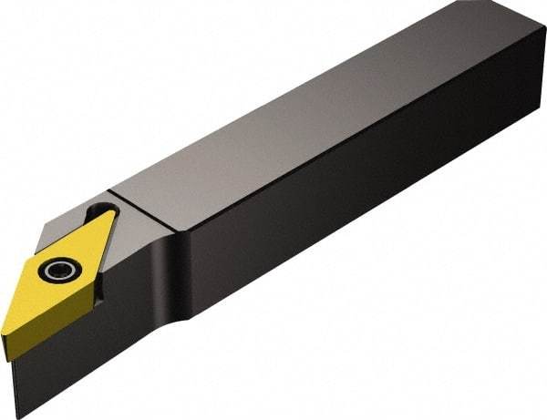 Sandvik Coromant - QS-SVJB, Right Hand Cut, -3° Lead Angle, 12mm Shank Height x 12mm Shank Width, Neutral Rake Indexable Turning Toolholder - 70mm OAL, VBMT 11 03 04 Insert Compatibility, Series CoroTurn 107 - Eagle Tool & Supply
