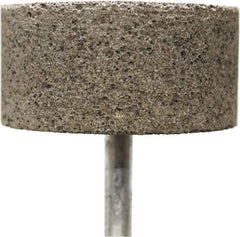 Tru-Maxx - 2" Head Diam x 2" Thickness, W242, Cylinder End, Zirconia Alumina Mounted Point - Brown, Coarse Grade, 36 Grit, 19,100 RPM - Eagle Tool & Supply