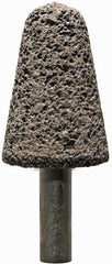 Tru-Maxx - 3/4" Head Diam x 3/4" Thickness, A5, Tree End, Zirconia Alumina Mounted Point - Brown, Coarse Grade, 36 Grit, 45,000 RPM - Eagle Tool & Supply
