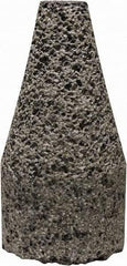 Tru-Maxx - Type 19, 1-1/2" Max Diam, 3" Head Thickness, 16 Grit Oval Cone - Zirconia Alumina, Coarse Grade, 3/8-24 Shank Thread - Eagle Tool & Supply