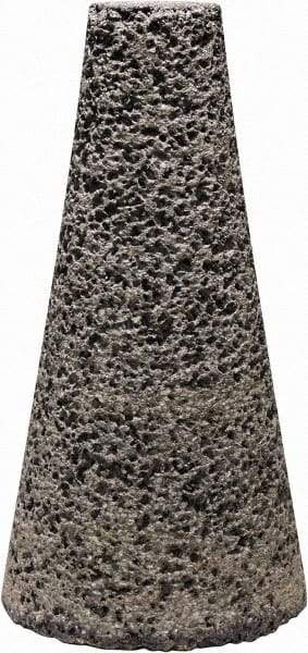 Tru-Maxx - Type 17, 2" Max Diam, 4" Head Thickness, 16 Grit Oval Cone - Zirconia Alumina, Coarse Grade, 5/8-11 Shank Thread - Eagle Tool & Supply