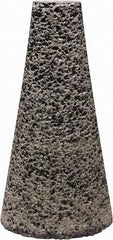 Tru-Maxx - Type 17, 2" Max Diam, 4" Head Thickness, 16 Grit Oval Cone - Zirconia Alumina, Coarse Grade, 5/8-11 Shank Thread - Eagle Tool & Supply