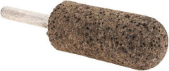 Tru-Maxx - 7/8" Head Diam x 2" Thickness, A11, Cylinder End, Zirconia Alumina Mounted Point - Brown, Coarse Grade, 60 Grit, 19,860 RPM - Eagle Tool & Supply