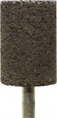 Tru-Maxx - 1" Head Diam x 1-1/2" Thickness, W221, Cylinder End, Zirconia Alumina Mounted Point - Brown, Coarse Grade, 24 Grit, 19,120 RPM - Eagle Tool & Supply