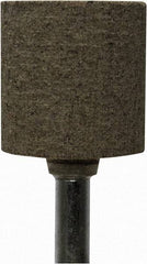Tru-Maxx - 1" Head Diam x 1" Thickness, W220, Cylinder End, Zirconia Alumina Mounted Point - Gray, Coarse Grade, 80 Grit, 25,500 RPM - Eagle Tool & Supply
