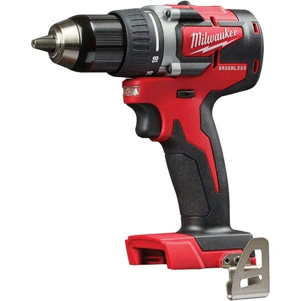 Milwaukee Tool - 18 Volt 1/2" Chuck Pistol Grip Handle Cordless Drill - 0-1800 RPM, Single-Sleeve Ratcheting Chuck, Reversible, Lithium-Ion Batteries Not Included - Eagle Tool & Supply