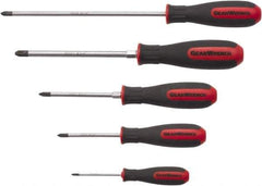 GearWrench - 5 Piece Phillips Screwdriver Set - Blade Sizes: Length 2-1/2, 3, 4 & 6, Bit Sizes: Philips #0 to #3 - Eagle Tool & Supply