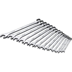 SK - 14 Piece, Combination Wrench Set - Metric System of Measurement, Chrome Finish - Eagle Tool & Supply
