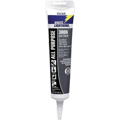 White Lightning - 5.5 oz Tube Clear Acrylic & Latex Sealant - -30 to 180°F Operating Temp, 45 min Tack Free Dry Time, 5 to 7 Days Full Cure Time - Eagle Tool & Supply