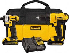 DeWALT - 20 Volt Cordless Tool Combination Kit - Includes 1/2" Drill/Driver & 1/4" Impact Driver, Lithium-Ion Battery Included - Eagle Tool & Supply