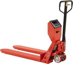 Vestil - 5,000 Lb Capacity, 7-1/2" Lift Scale Pallet Truck - 3" Min Lift Height, 48" Fork Length x 22-3/8" Fork Width, 22-1/2" Overall Width - Eagle Tool & Supply