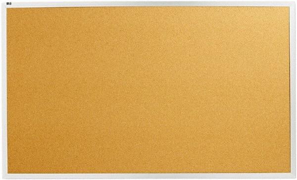 Quartet - 60" Wide x 36" High Open Cork Bulletin Board - Natural Cork over Fiberboard, Aluminum Frame - Eagle Tool & Supply
