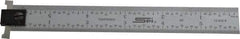 SPI - 6" Long, 1/64, 1/32, 1/16, 1/8" Graduation, Tool Steel Rule - 4R Graduation Style, 3/4" Wide, Silver, Satin Chrome Finish - Eagle Tool & Supply