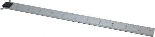SPI - 12" Long, 1/64, 1/32, 1/16, 1/8" Graduation, Tool Steel Rule - 4R Graduation Style, 1" Wide, Silver, Satin Chrome Finish - Eagle Tool & Supply