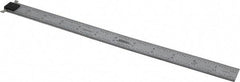 SPI - 12" Long, 1/64, 1/32" and 0.5, 1mm Graduation, Tool Steel Rule - English/Metric Graduation Style, 1" Wide, Silver, Satin Chrome Finish - Eagle Tool & Supply