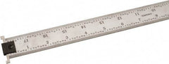 SPI - 18" Long, 1/64, 1/32, 1/16, 1/8" Graduation, Tool Steel Rule - 4R Graduation Style, 1-1/8" Wide, Silver, Satin Chrome Finish - Eagle Tool & Supply