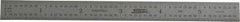 SPI - 6" Long, 1/100, 1/64, 1/50, 1/32" Graduation, Flexible Steel Rule - 16R Graduation Style, 1/2" Wide, Silver, Satin Chrome Finish - Eagle Tool & Supply