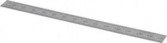 SPI - 6" Long, 1/64, 1/32" and 0.5, 1mm Graduation, Flexible Steel Rule - English/Metric Graduation Style, 1/2" Wide, Silver, Satin Chrome Finish - Eagle Tool & Supply