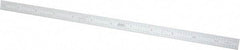 SPI - 12" Long, 1/64, 1/32, 1/16, 1/8" Graduation, Flexible Steel Rule - 4R Graduation Style, 1/2" Wide, Silver, Satin Chrome Finish - Eagle Tool & Supply