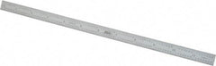 SPI - 12" Long, 1/64, 1/32" and 0.5, 1mm Graduation, Flexible Steel Rule - English/Metric Graduation Style, 1/2" Wide, Silver, Satin Chrome Finish - Eagle Tool & Supply