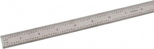 SPI - 18" Long, 1/64, 1/50, 1/32, 1/10" Graduation, Flexible Steel Rule - 3R Graduation Style, 3/4" Wide, Silver, Satin Chrome Finish - Eagle Tool & Supply