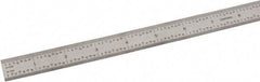 SPI - 18" Long, 1/64, 1/50, 1/32, 1/10" Graduation, Flexible Steel Rule - 3R Graduation Style, 3/4" Wide, Silver, Satin Chrome Finish - Eagle Tool & Supply