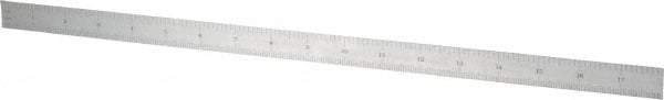 SPI - 18" Long, 1/64, 1/32, 1/16, 1/8" Graduation, Flexible Steel Rule - 4R Graduation Style, 3/4" Wide, Silver, Satin Chrome Finish - Eagle Tool & Supply