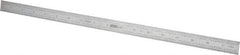 SPI - 18" Long, 1/100, 1/64, 1/32, 1/10" Graduation, Flexible Steel Rule - 5R Graduation Style, 3/4" Wide, Silver, Satin Chrome Finish - Eagle Tool & Supply