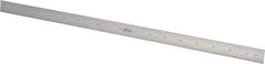 SPI - 18" Long, 1/64, 1/32" and 0.5, 1mm Graduation, Flexible Steel Rule - English/Metric Graduation Style, 3/4" Wide, Silver, Satin Chrome Finish - Eagle Tool & Supply