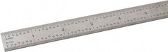 SPI - 24" Long, 1/64, 1/50, 1/32, 1/10" Graduation, Flexible Steel Rule - 3R Graduation Style, 3/4" Wide, Silver, Satin Chrome Finish - Eagle Tool & Supply